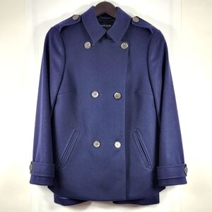 Jaeger Wool Dark Blue Coat #473 Size 8